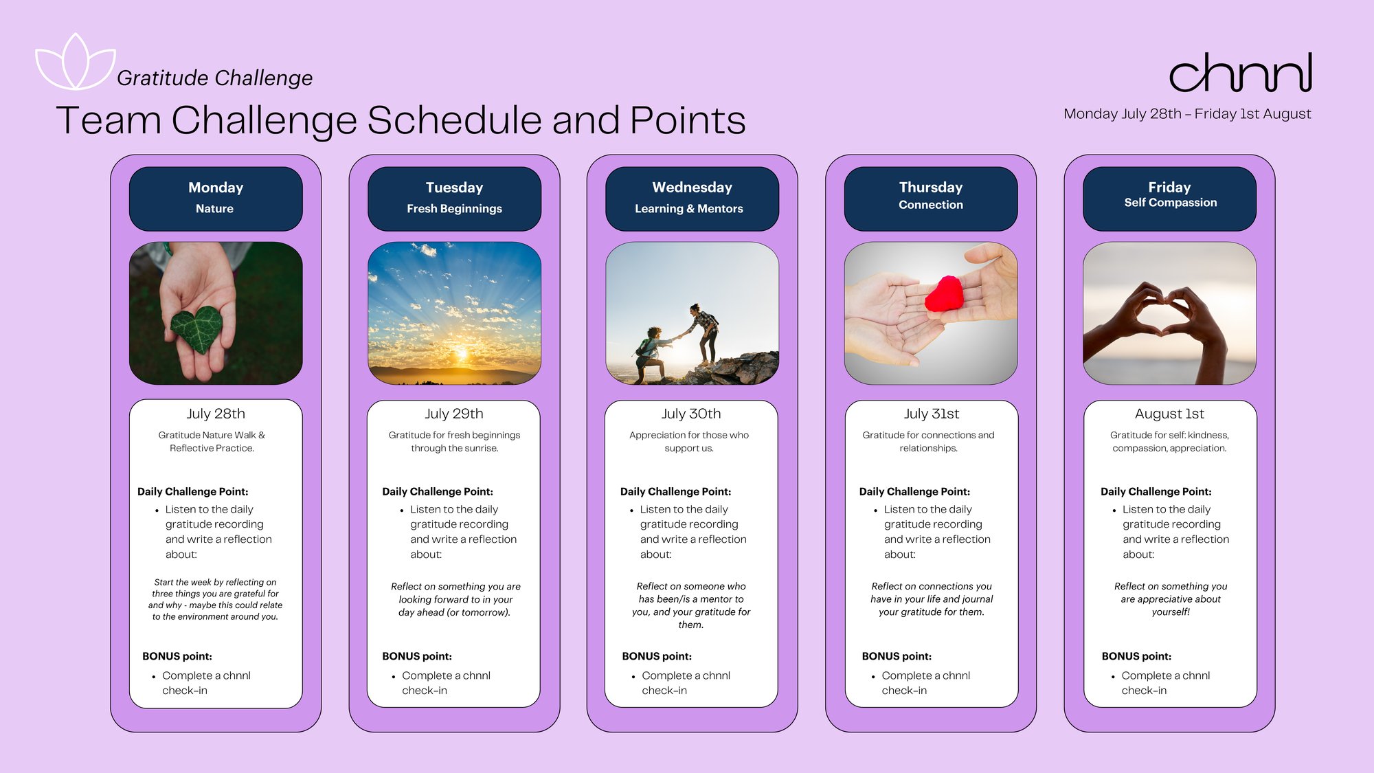 Gratitude 2025 Challenge Schedule